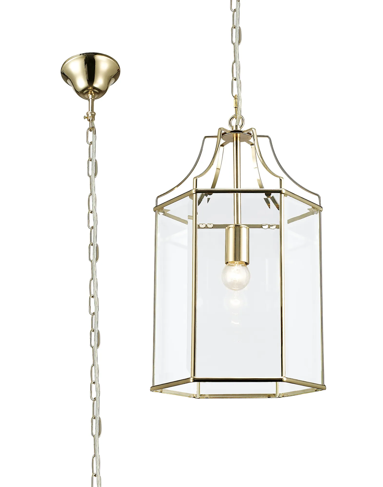 D0095  Payton Glass Pendant 1 Light French Gold